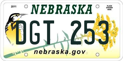 NE license plate DGT253