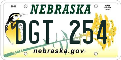 NE license plate DGT254