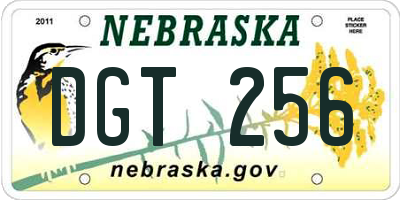 NE license plate DGT256