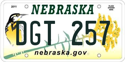 NE license plate DGT257
