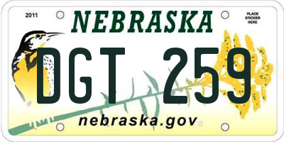 NE license plate DGT259