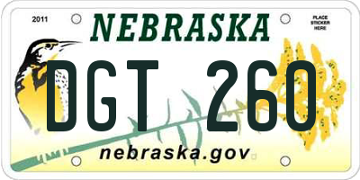 NE license plate DGT260
