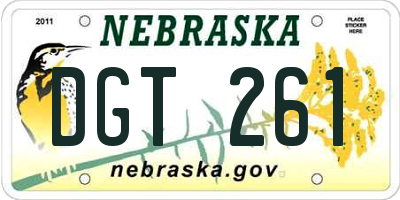 NE license plate DGT261