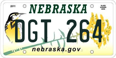 NE license plate DGT264