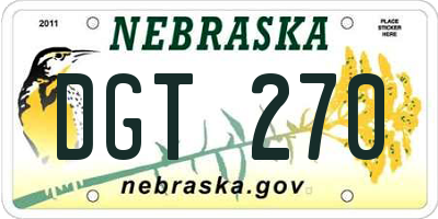 NE license plate DGT270