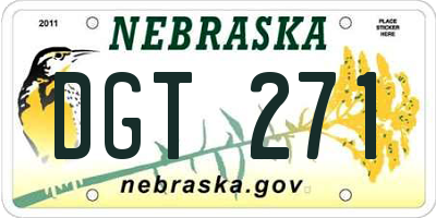 NE license plate DGT271