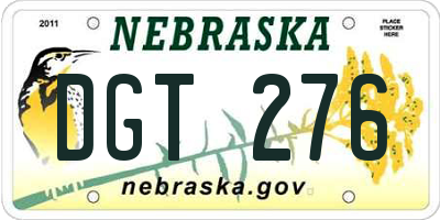 NE license plate DGT276