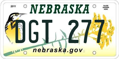NE license plate DGT277