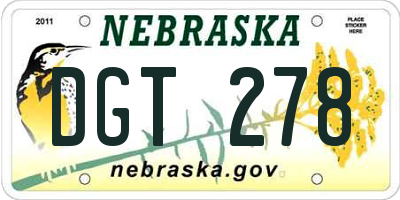 NE license plate DGT278