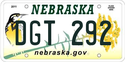 NE license plate DGT292