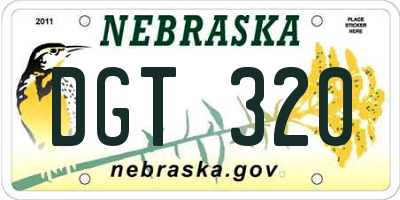 NE license plate DGT320