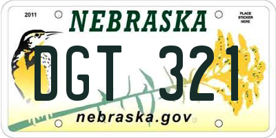 NE license plate DGT321