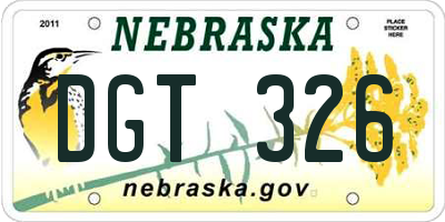 NE license plate DGT326