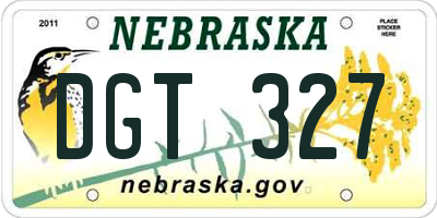 NE license plate DGT327