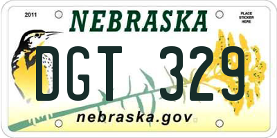 NE license plate DGT329