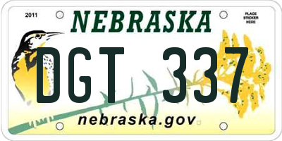 NE license plate DGT337