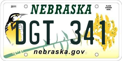 NE license plate DGT341