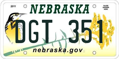 NE license plate DGT351