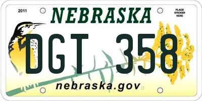 NE license plate DGT358