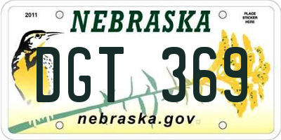 NE license plate DGT369