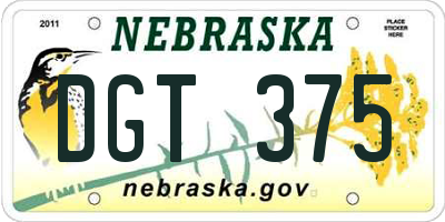 NE license plate DGT375