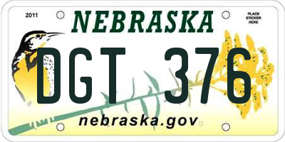 NE license plate DGT376