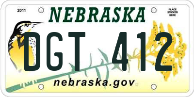 NE license plate DGT412