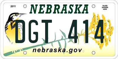 NE license plate DGT414