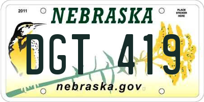 NE license plate DGT419