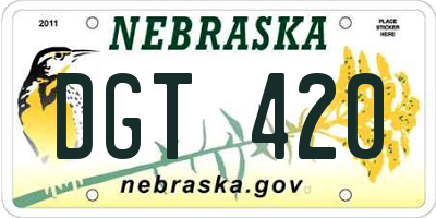 NE license plate DGT420