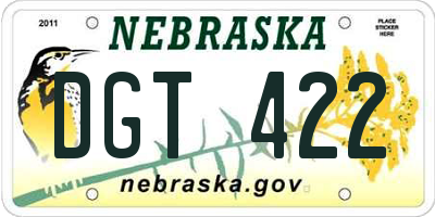 NE license plate DGT422