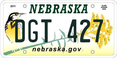 NE license plate DGT427