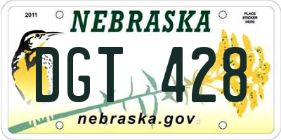 NE license plate DGT428