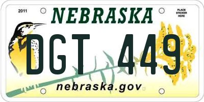 NE license plate DGT449