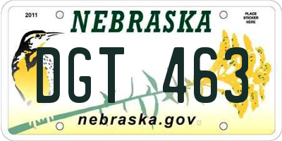 NE license plate DGT463