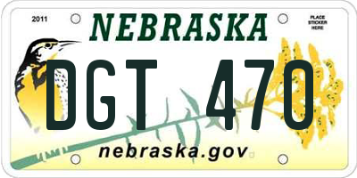 NE license plate DGT470