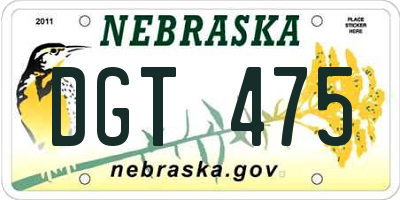 NE license plate DGT475