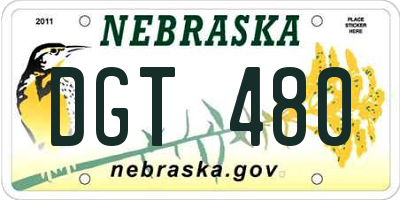 NE license plate DGT480