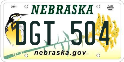 NE license plate DGT504
