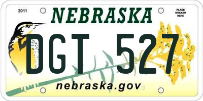 NE license plate DGT527