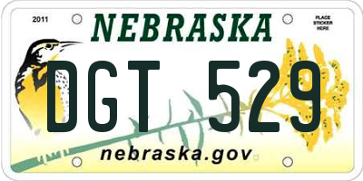NE license plate DGT529