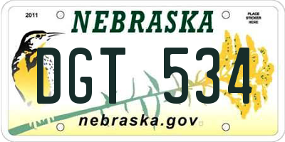 NE license plate DGT534