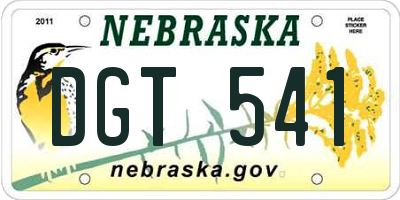 NE license plate DGT541
