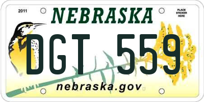 NE license plate DGT559