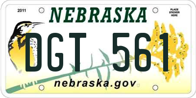 NE license plate DGT561