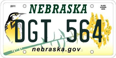 NE license plate DGT564