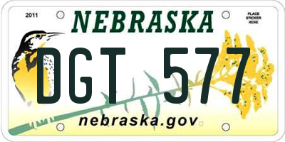 NE license plate DGT577