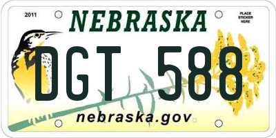 NE license plate DGT588