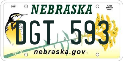 NE license plate DGT593