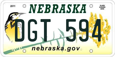 NE license plate DGT594